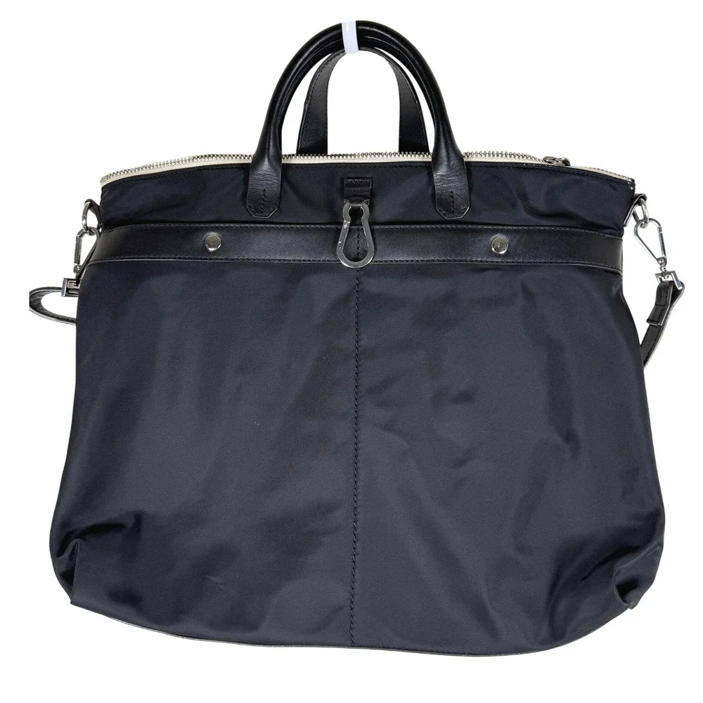 Uri Minkoff Black Nylon Leather Large Tote Bag Commuter Business Travel Office